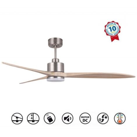 KLASSFAN Latino III un super destratificateur et un ventilateur avec lumière, moteur DC, 166 Cm pales bois , thermostat, Wifi