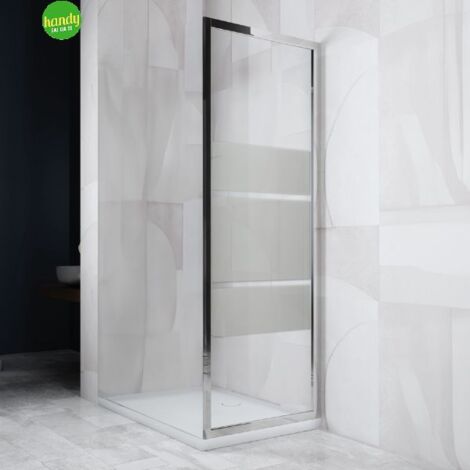Lato doccia fisso Senna Silqua by Mobo serigrafato spess. 6mm h 195 x 88/90 cm
