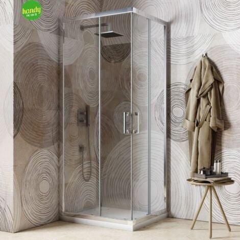 Lato doccia telescopico Tevere Silqua by Mobo trasparente spess. 4mm h 190 x 90/100 cm