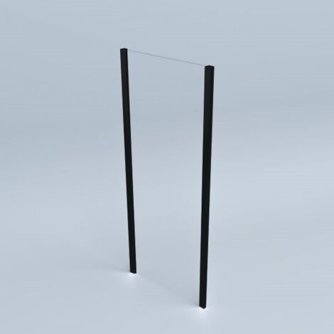 Lato fisso per box doccia 90 cm H200 cm cristallo 6mm profilo NERO OPACO SAM
