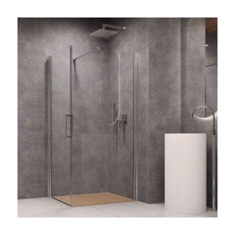Lato fisso per porta battente briar 6 millimetri chrome per box doccia misure 97-100cm x h190cm trasparente - confezione 1