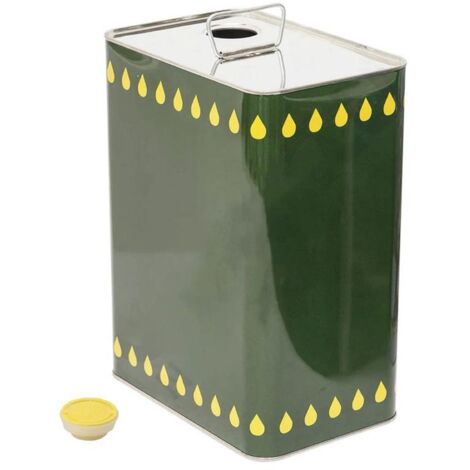LATTA PER OLIO DA LT.10 COLOR VERDE OLIVA STRUTTURA IN ALLUMINIO CON MANIGLIA E TAPPO SALVAFRESCHEZZA