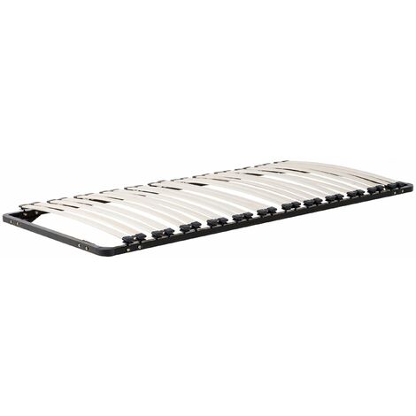 Lattenrahmen Pappelholz Metall 90 x 200 cm 24 Federleisten für Einzelbett Kinderzimmer