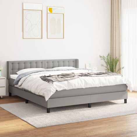Lattenrahmen mit Matratze Grau 160x200cm Stoff