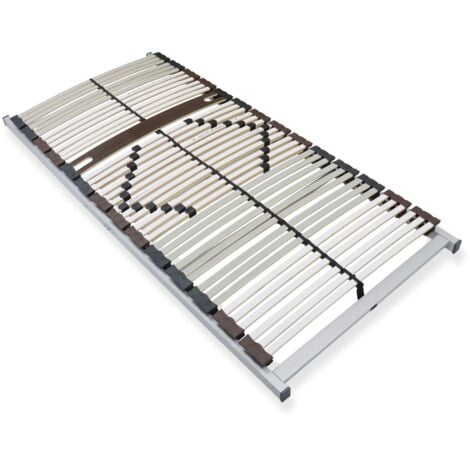 SLEEPNEO Lattenrost 90x200 cm Traglast 200 kg fertig montiert 40 Latten Härteverstellung Birkenschichtholz 7-Zonen Mittelgurt