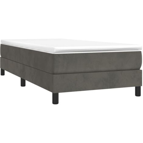 Lattenrost-Bett mit Matratze Dunkelgrau 100x200 cm