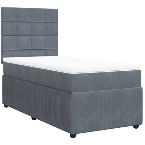Lattenrost-Bett mit Matratze Grau 100x200 cm