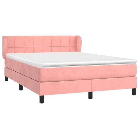 Lattenrost-Bett mit Matratze Rose 140x200 cm Samt