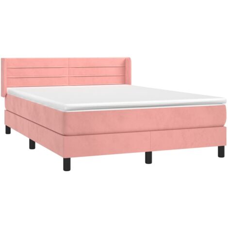 Lattenrost-Bett mit Matratze Rose 140x200 cm Samt