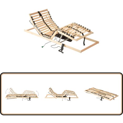 Lattenrost Elektrisch mit 28 Latten 7 Zonen 80x200 cm - Elektrischer Lattenrost - Lattenrost Mit Motor - Bettenrahmen - Lattenrost 80x200 - Komfortabler Lattenrost