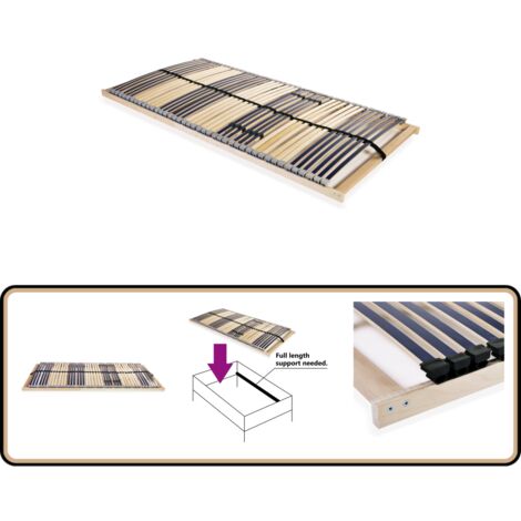 Lattenrost mit 42 Latten 7 Zonen 100x200 cm - Lattenrost - Holzrahmen - Birkenholz - Buchenholz - Lattenrost 100x200