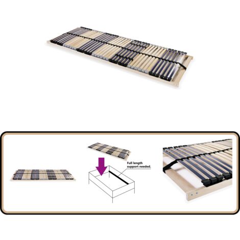 Lattenrost mit 42 Latten 7 Zonen 90x200 cm - Lattenrost - Holzrahmen - Birkenholz - Buchenholz - Lattenrost 90x200