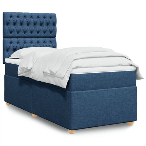Lattenrost mit Matratze Blau 80x200 cm Textil