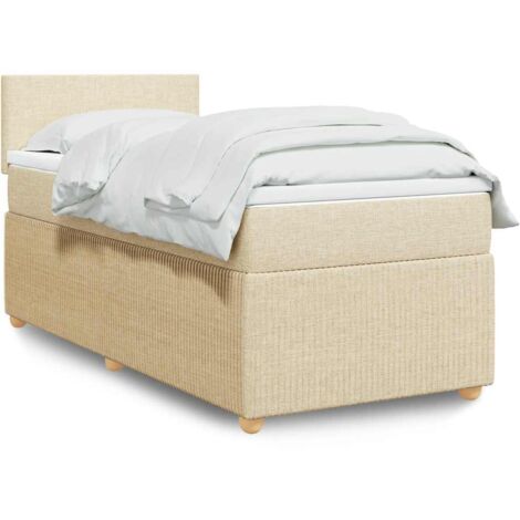 Lattenrost mit Matratze Creme 100x200 cm Stoff
