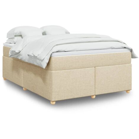 Lattenrost mit Matratze Creme 140x200 cm Stoff