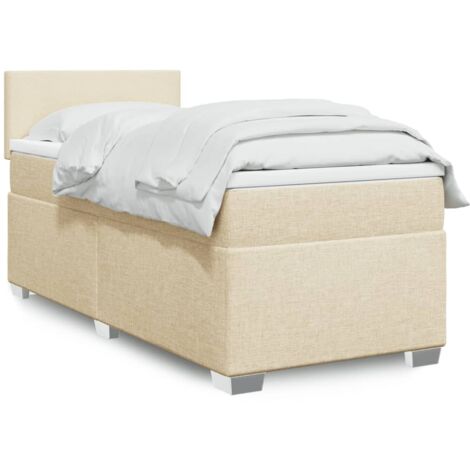 Lattenrost mit Matratze Creme 80x200 cm Stoff