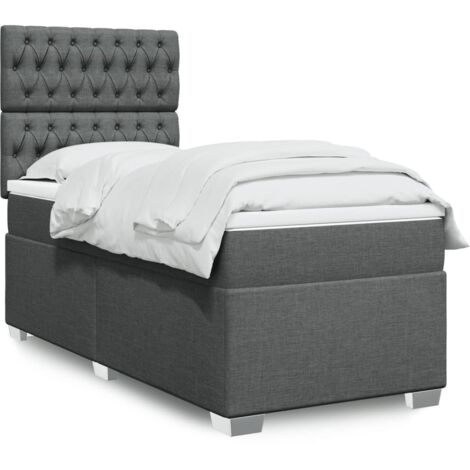 Lattenrost mit Matratze Grau 100x200cm Stoff