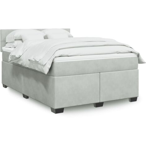 Lattenrost mit Matratze Grau 140x190cm Velours