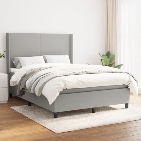 Lattenrost mit Matratze Grau 140x200cm Stoff