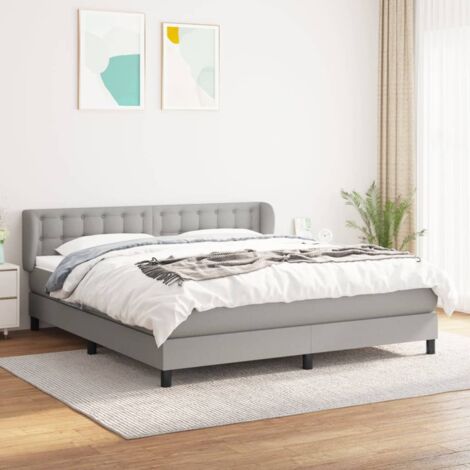 Lattenrost mit Matratze Grau 160x200cm Stoff