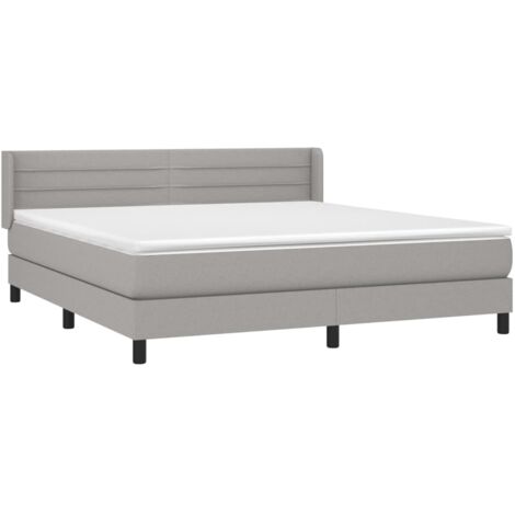 Lattenrost mit Matratze Grau 160x200cm Stoff
