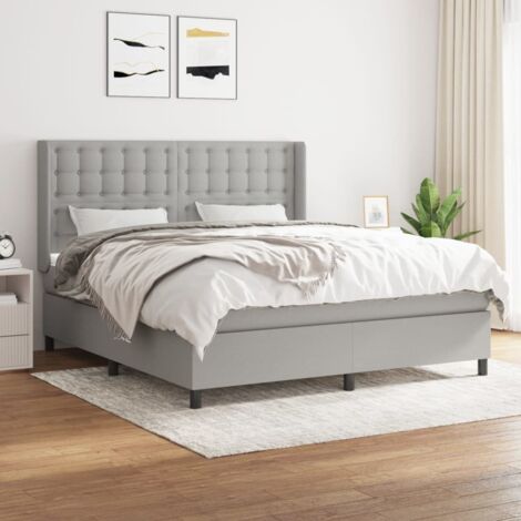 Lattenrost mit Matratze Grau 160x200cm Stoff