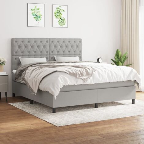 Lattenrost mit Matratze Grau 160x200cm Stoff
