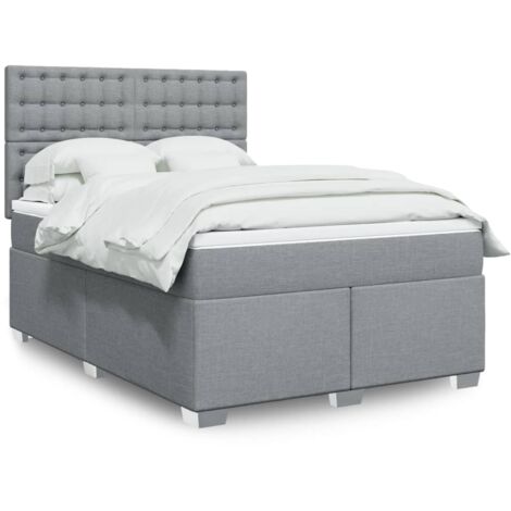 Lattenrost mit Matratze Grau 160x200cm Stoff