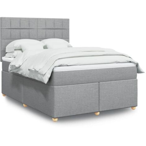 Lattenrost mit Matratze Grau 160x200cm Stoff