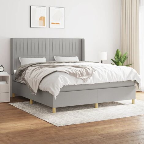 Lattenrost mit Matratze Grau 180x200cm Stoff