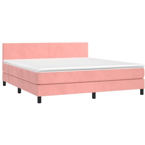 Lattenrost mit Matratze LED Rosa 180x200cm Velours