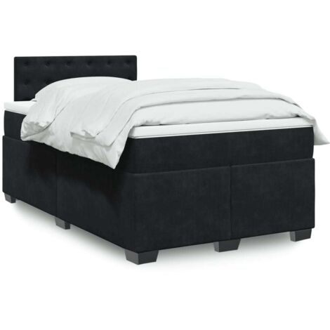 Lattenrost mit Matratze schwarz 120x190 cm Velours