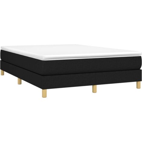 Lattenrost mit Matratze Schwarz 140x190 cm Stoff