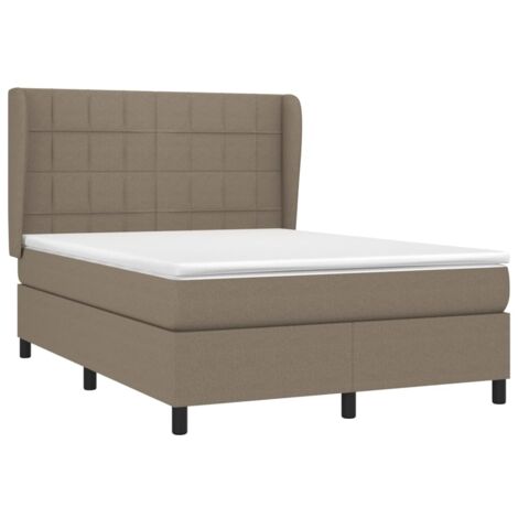 Lattenrost mit Matratze Taupe 140x190 cm Stoff