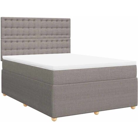 Lattenrost mit Matratze Taupe 140x200 cm Stoff