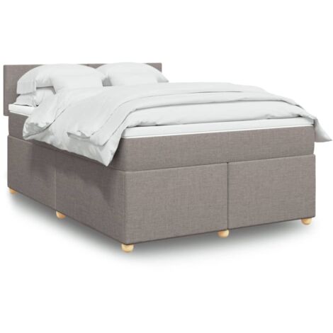 Lattenrost mit Matratze Taupe 160x200 cm Stoff