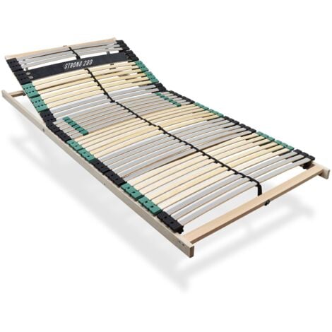 SLEEPNEO Lattenrost PREMIUM STRONG mit Buchenholz, Lattenrost 100x200 extra stabil, Kopfteil verstellbar, orthopädischer 7 Zonen Lattenrost mit 42 verstärkten Leisten, Germany