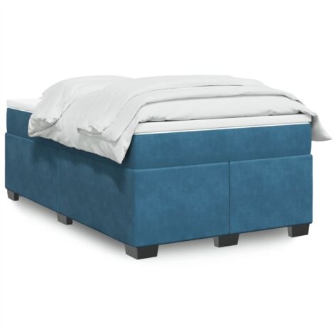 Lattenrost und dunkelblaues Bettmatratze 120x190cm Velours