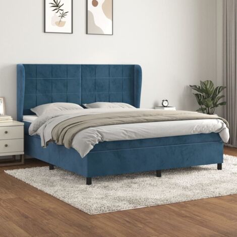 Lattenrost und Matratze Dunkelblau 180x200cm Samt