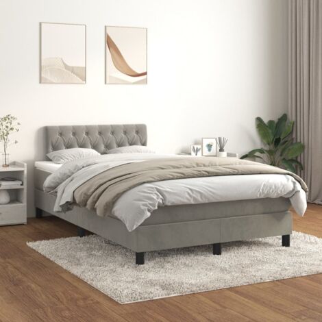 Lattenrost und Matratze Grau 120x200cm Velours