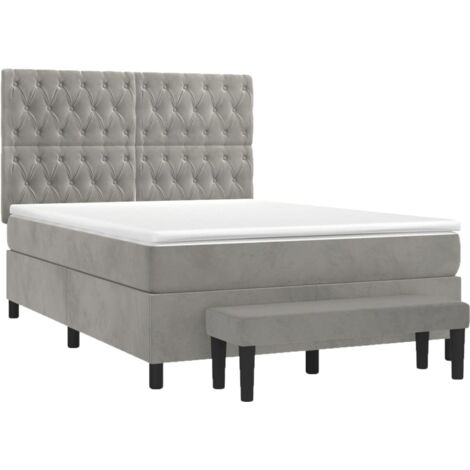 Lattenrost und Matratze Grau 140x190cm Möbelvelours