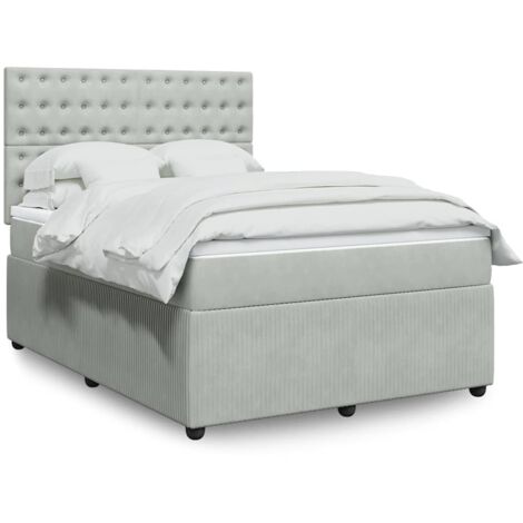 Lattenrost und Matratze Grau 140x190cm Velours
