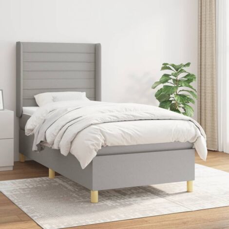 Lattenrost und Matratze Grau 90x190 cm Stoff