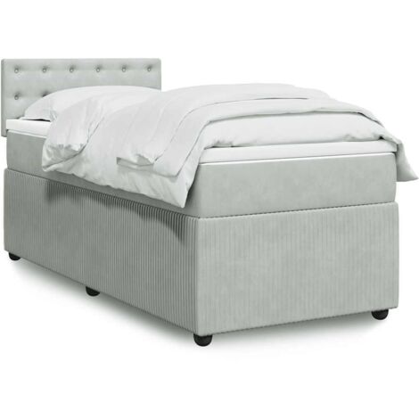 Lattenrost und Matratze Grau 90x200 cm Velvet