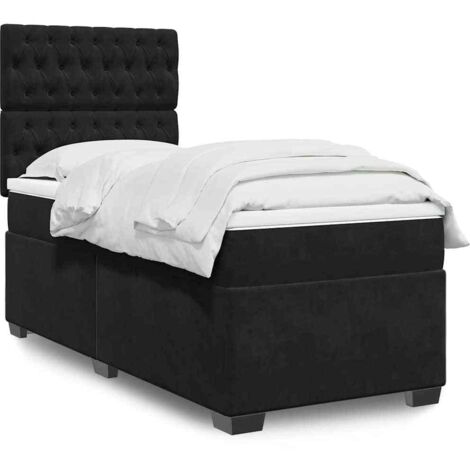 Lattenrost und Matratze Schwarz 80x200 cm Velvet