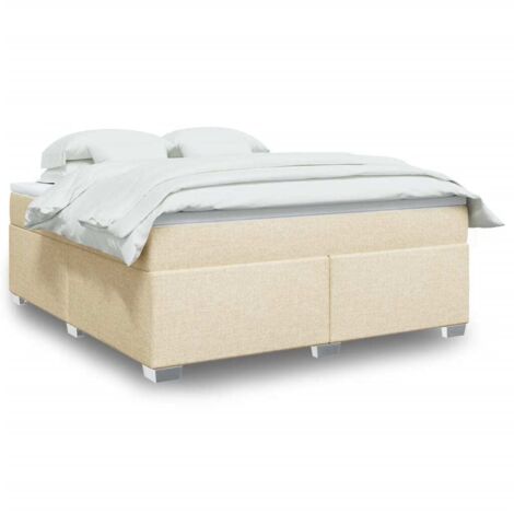 Lattenrostbett mit Matratze Creme 180x200 cm Stoff