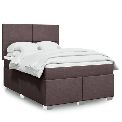 Lattenrostbett mit Matratze Dunkelbraun 140x200 cm