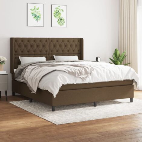 Lattenrostbett mit Matratze Dunkelbraun 160x200 cm