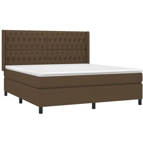 Lattenrostbett mit Matratze Dunkelbraun 180x200 cm