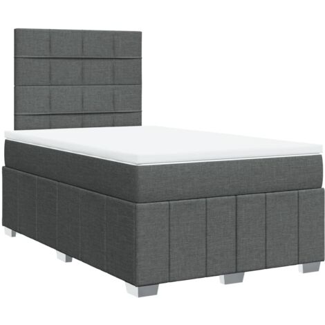 Lattenrostbett mit Matratze Grau 120x200cm Stoff
